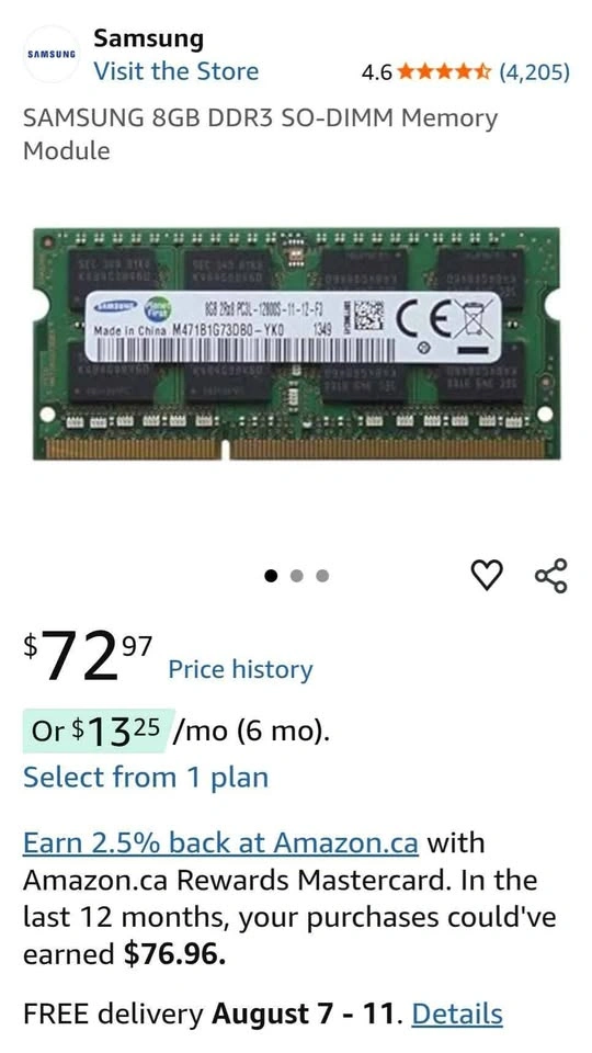 Samsung 8GB DDR3 laptop SODIMM RAM 1600MHz Like New - photo 3