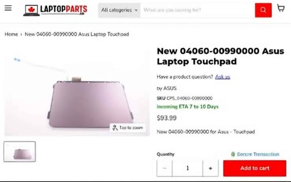 Genuine Asus ROG Zephyrus G14 White Touchpad. Like New! - photo 3