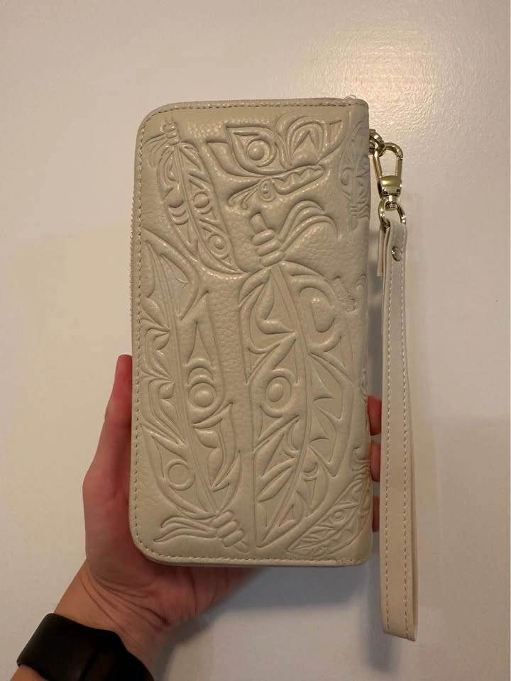 Wallet, Coast Salish Feather Indigenous Design - photo 2