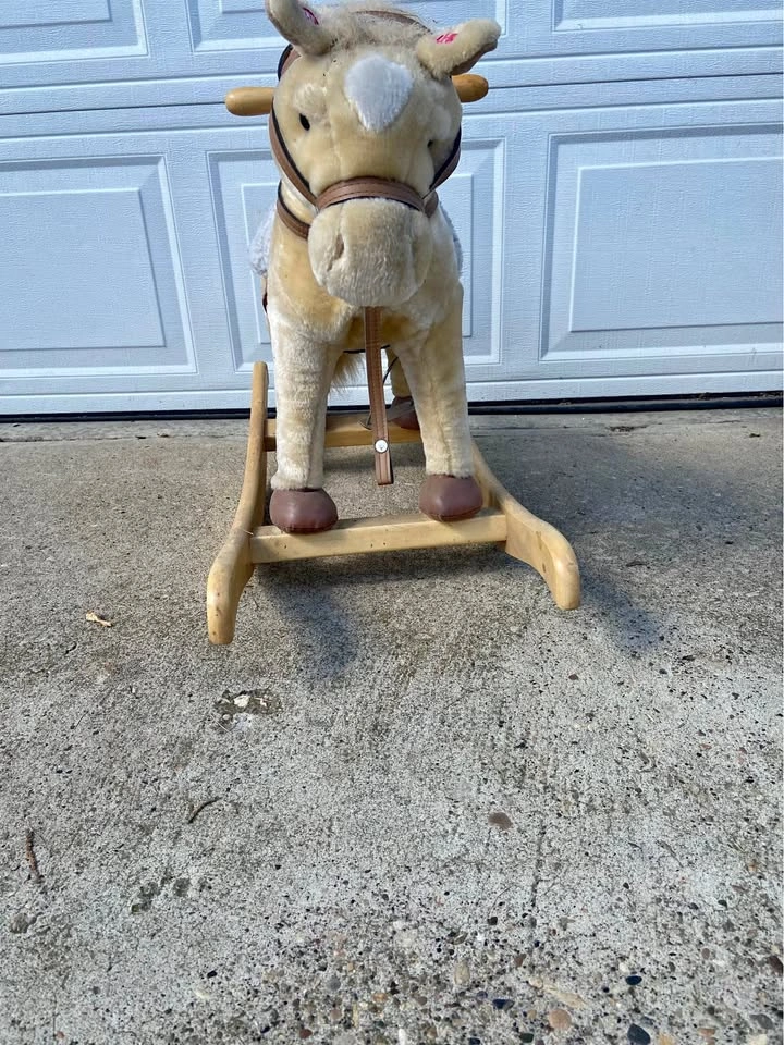 Plush Rocking Horse with Wooden Base- Price negotiable