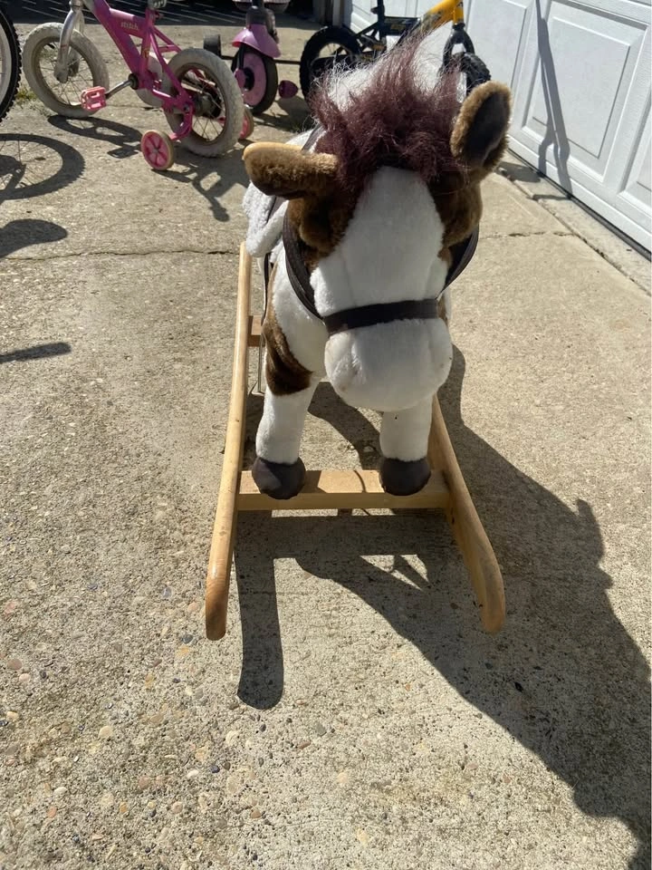 Plush Rocking Horse with Wooden Base- Price negotiable! - photo 2