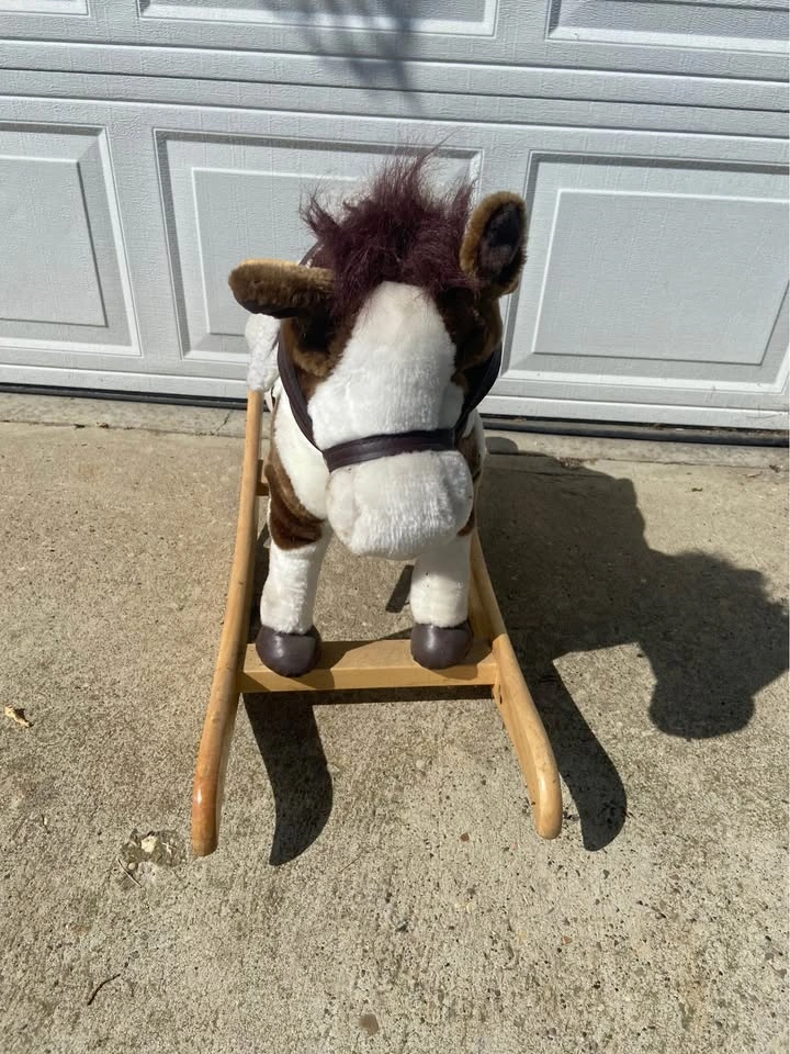 Plush Rocking Horse with Wooden Base- Price negotiable! - photo 3