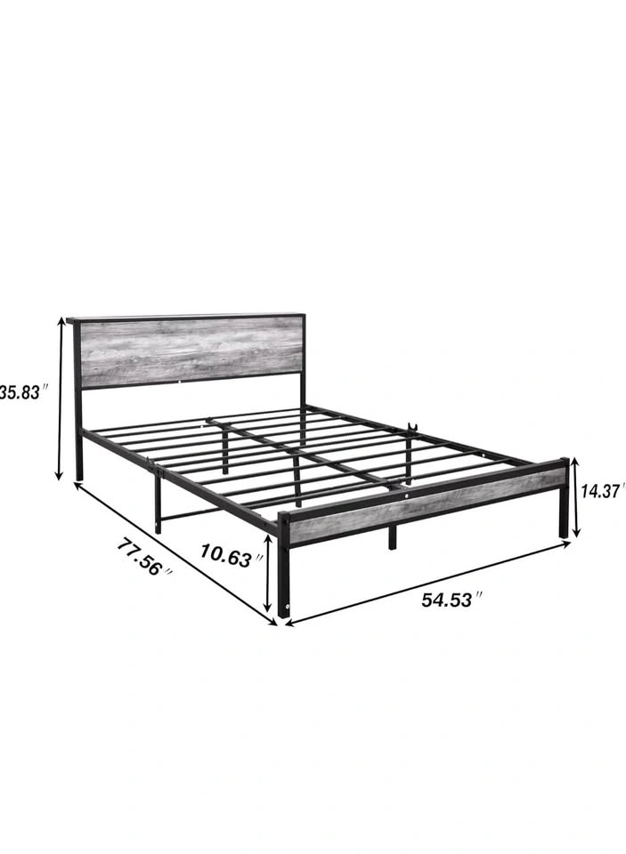 Full-Size Bed Frame with Storage Headboard – Like New - photo 2