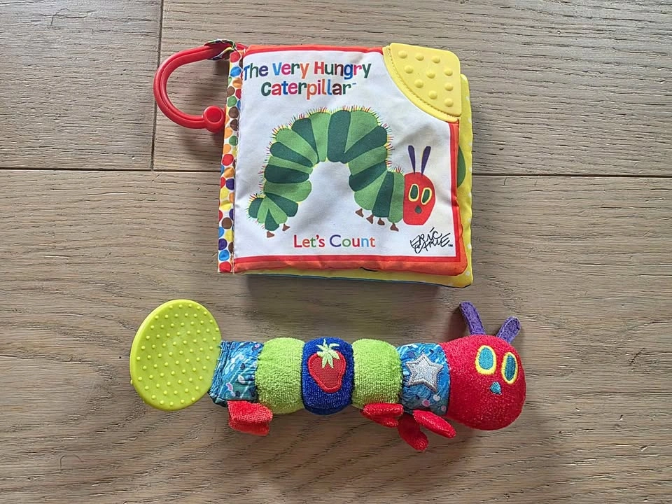 The Very Hungry Caterpillar book and rattle