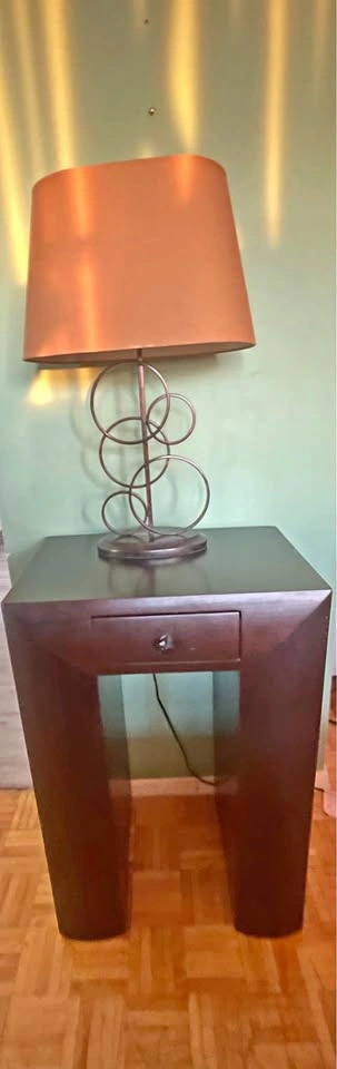 Two Dark Wood Nightstands