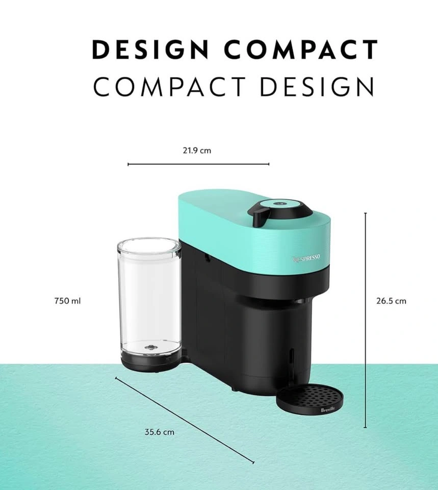 Nespresso Vertuo Pop+ Pod Coffee & Espresso Machine - Aqua Mint - photo 2