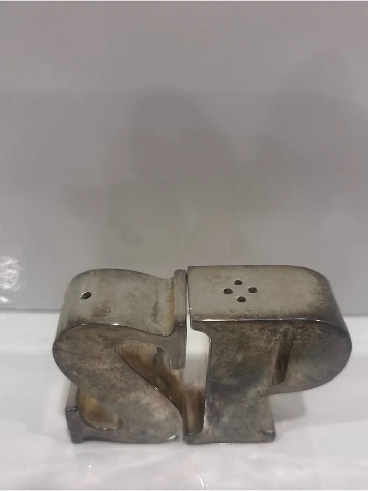 Godinger stainless steel alphabet s&p salt &pepper shakers - photo 2