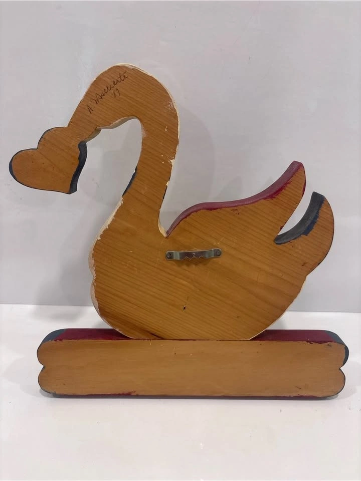 Vintage Hand-Painted Wooden Goose Wall Hook - photo 4