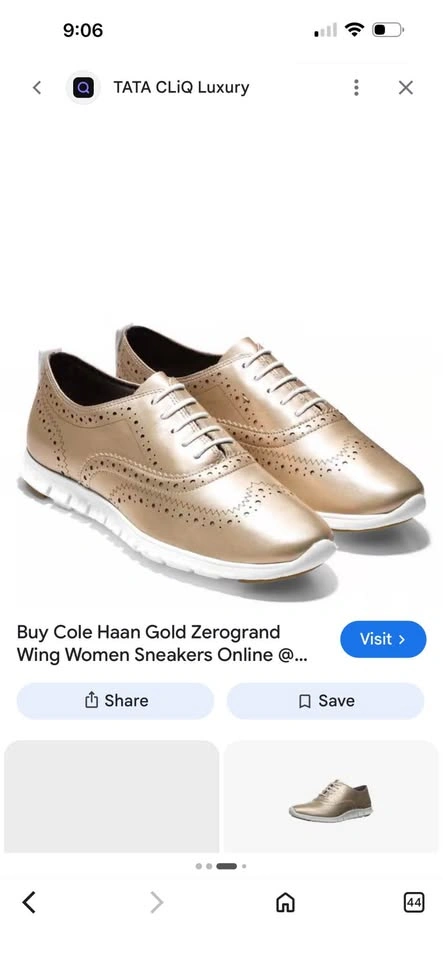Cole Haan ZEROGRAND metallic gold women’s Oxfords size 7.5 - photo 2