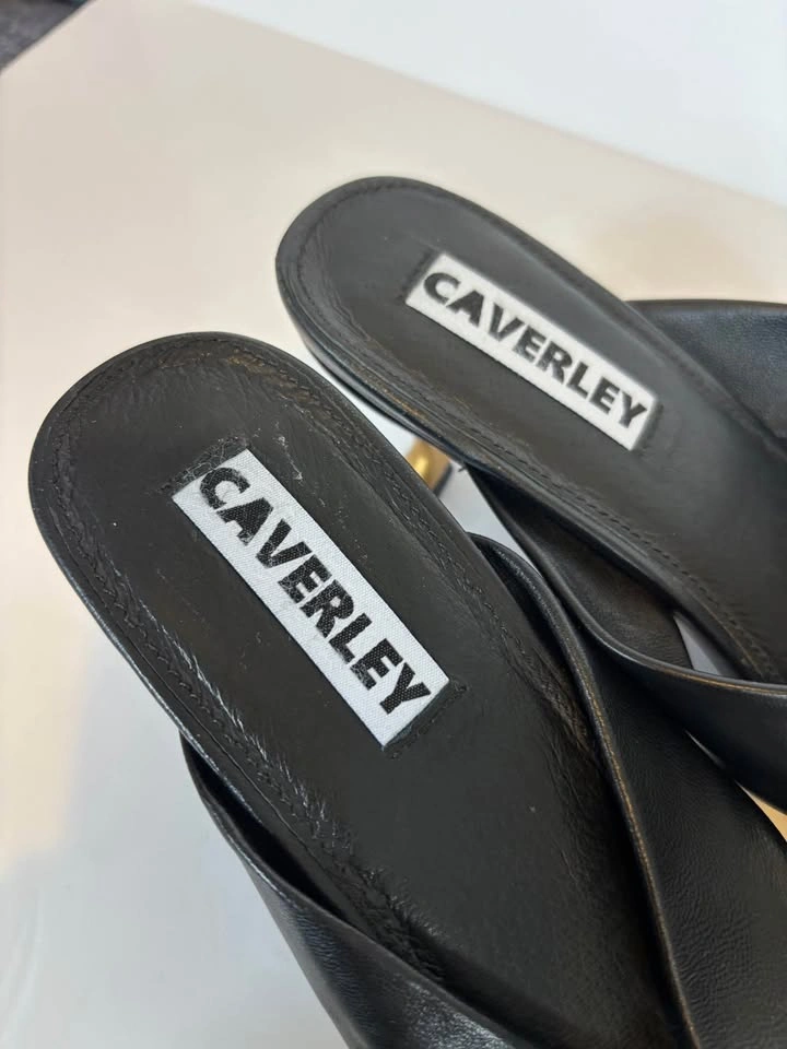 Caverley Stella Black Square-Toe Thong Mules EU 39 - photo 3