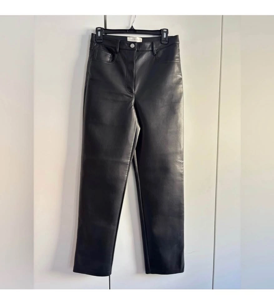 Wilfred "The Melina" Sleek Black Leather Trouser size 8 - photo 3