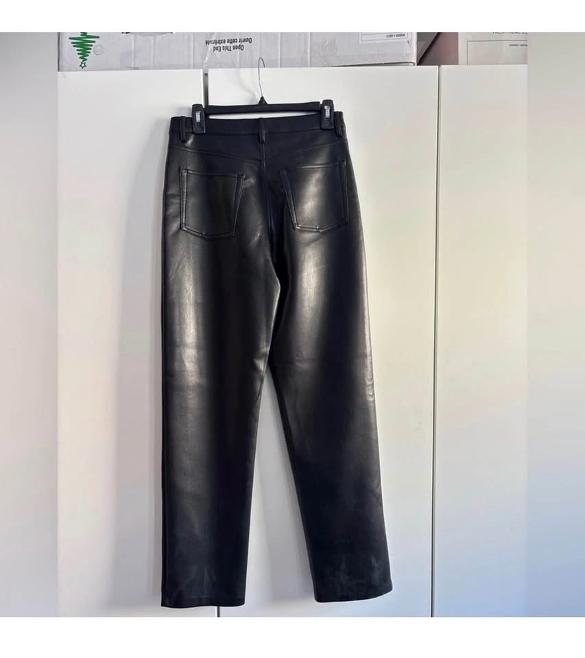 Wilfred "The Melina" Sleek Black Leather Trouser size 8 - photo 4