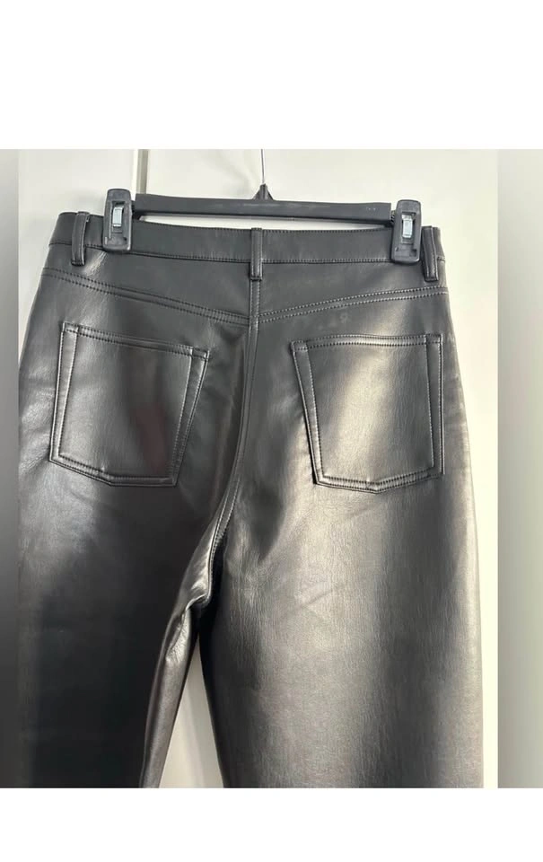 Wilfred "The Melina" Sleek Black Leather Trouser size 8 - photo 5