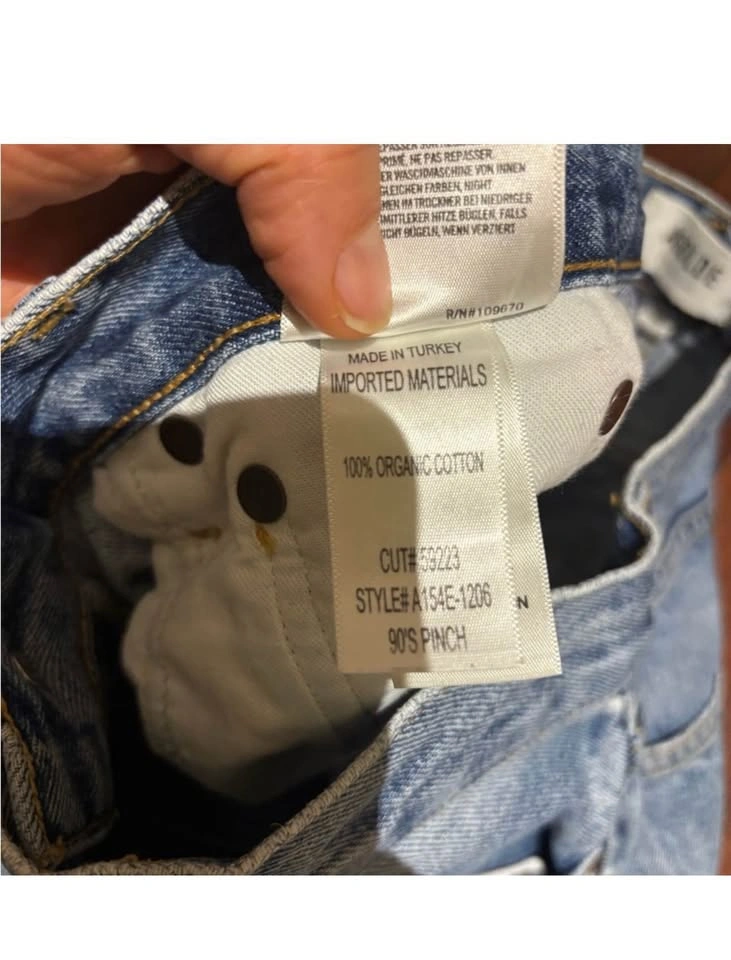 Agolde 90s Pinch Waist Light Blue Distressed Denim Jeans size 25 - photo 5