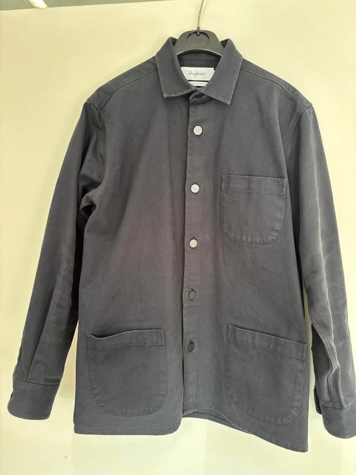 Schnayderman Men's Navy Twill Over Shirt Size 15.5 - photo 2