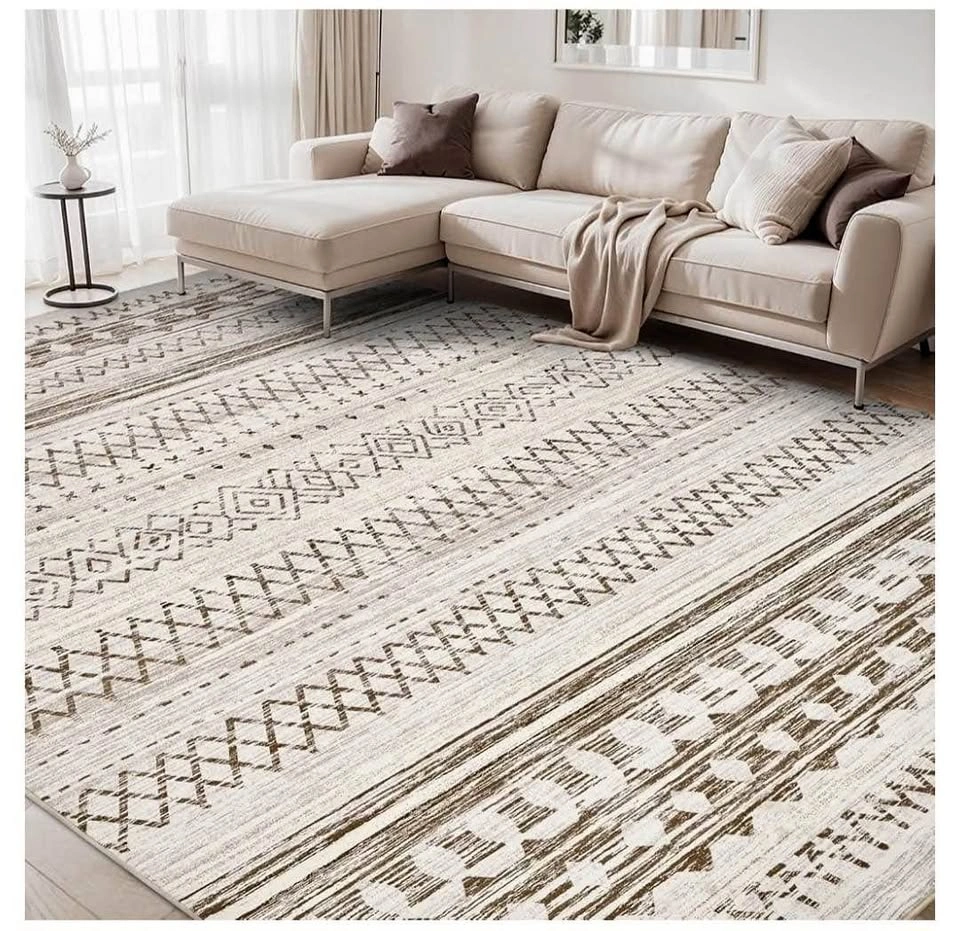 Brand new 8x10 ft brown Modern Geometric Area Rug