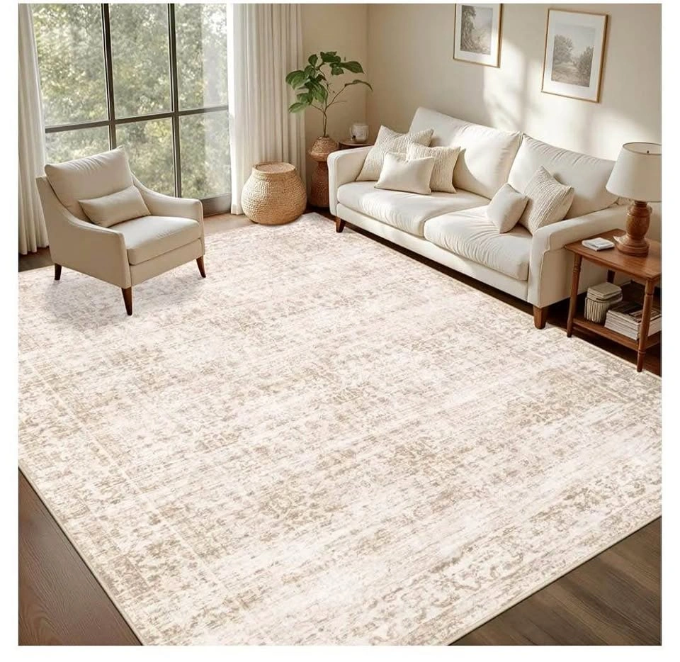 Brand new 8x10 Washable Area Rug Boho Beige Brown No-Slip