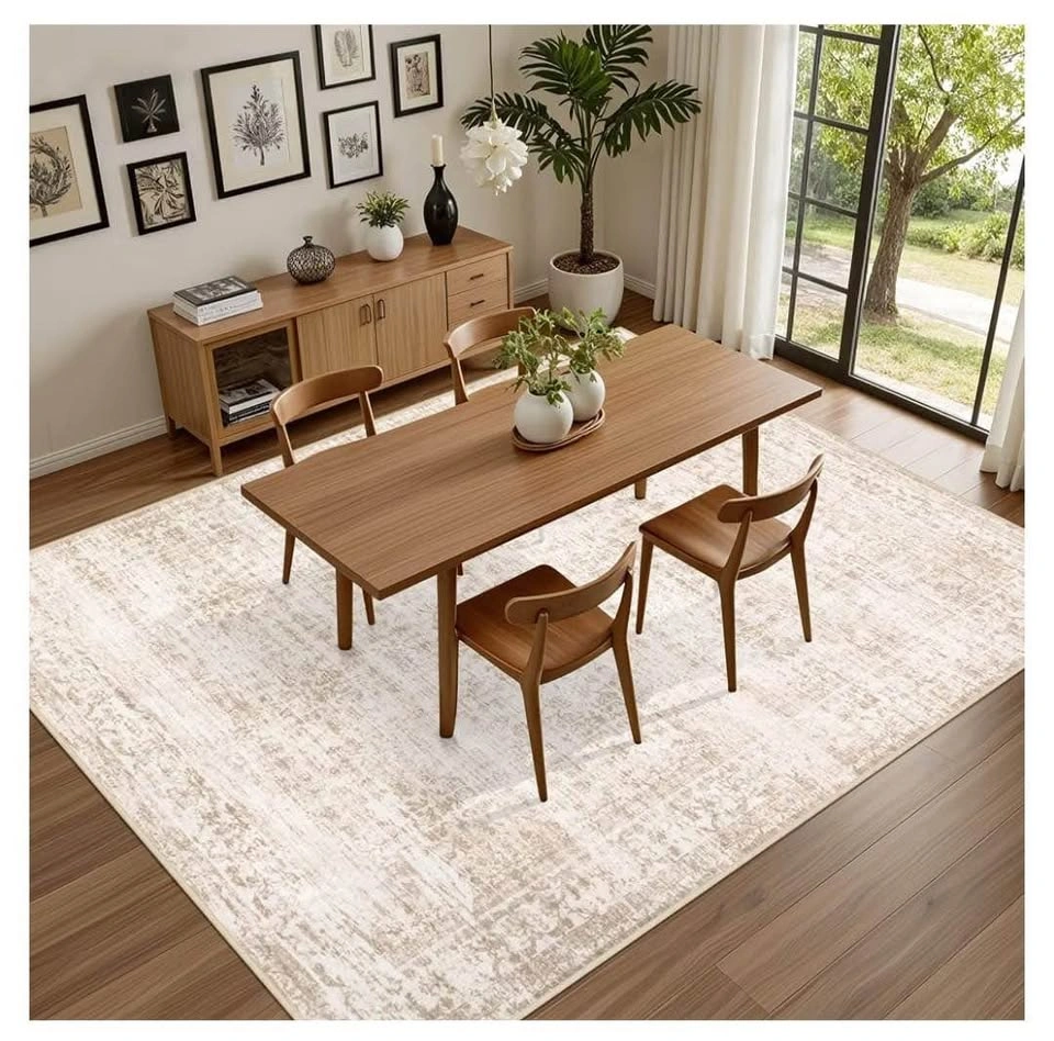 Brand new 8x10 Washable Area Rug Boho Beige Brown No-Slip - photo 2