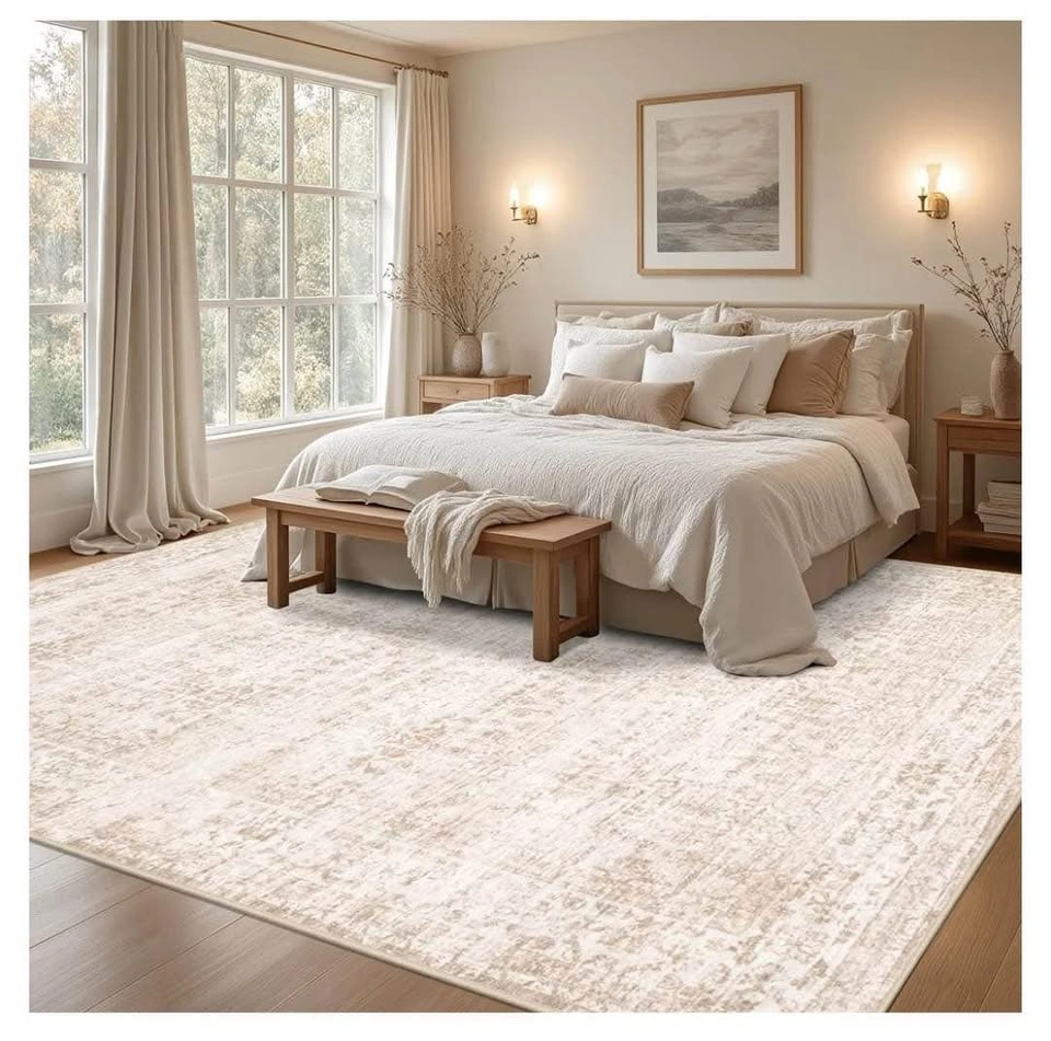 Brand new 8x10 Washable Area Rug Boho Beige Brown No-Slip - photo 4