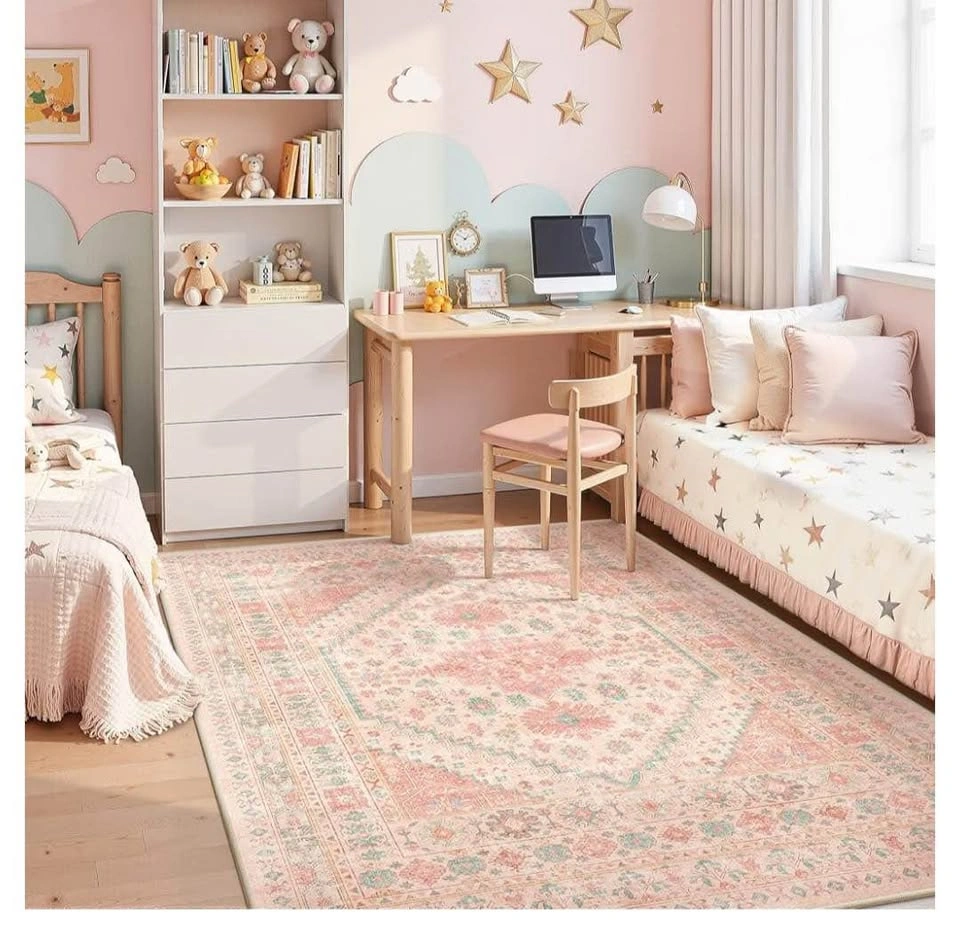 Brand new Pink Vintage 8x10 Area Rug - Washable & Non-Slip - photo 3