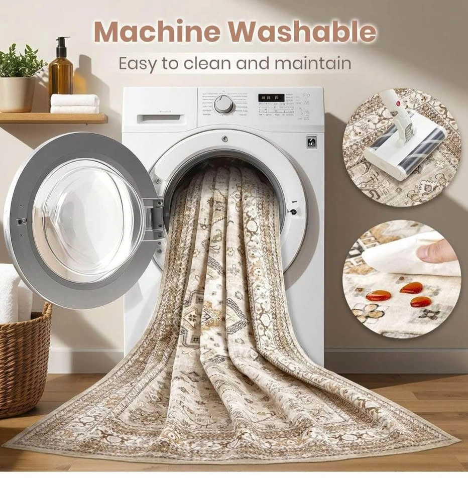 Brand new 9x12 Area Rug, Washable, Traditional, Beige - photo 4