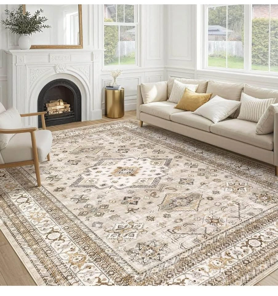 Brand new 9x12 Area Rug, Washable, Traditional, Beige - photo 5