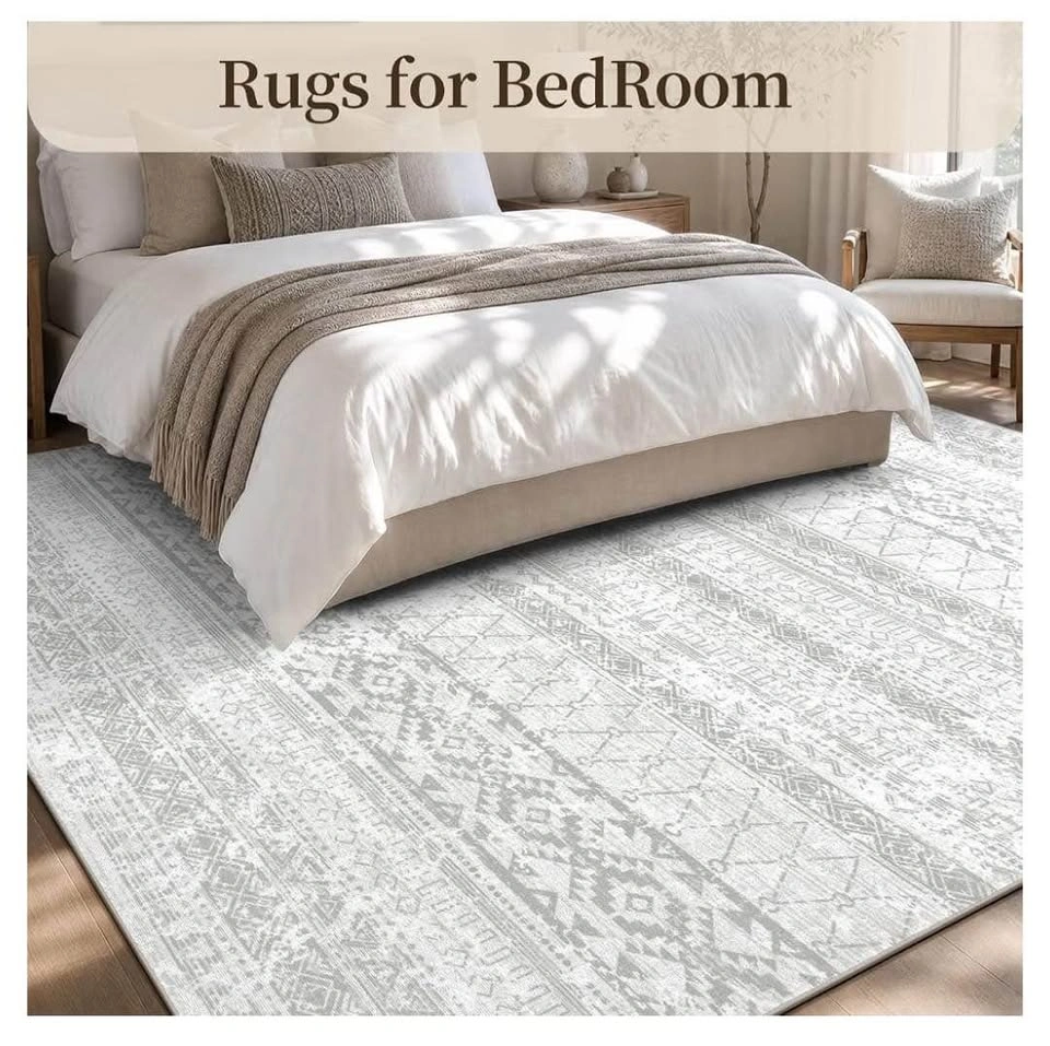 Brand new 8x10 Boho Moroccan Rug – Washable Grey/Neutral Non-Sli - photo 4