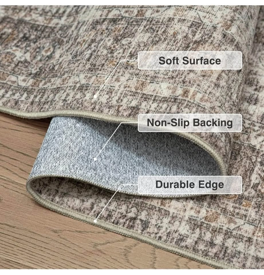 Brand new 8x10 Washable brown and grey Area Rug - photo 2