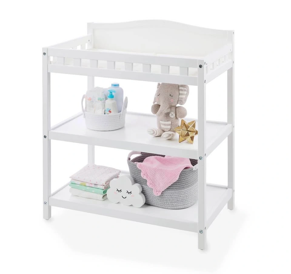 White Wooden Baby Changing Table with Quilted Pad - photo 2