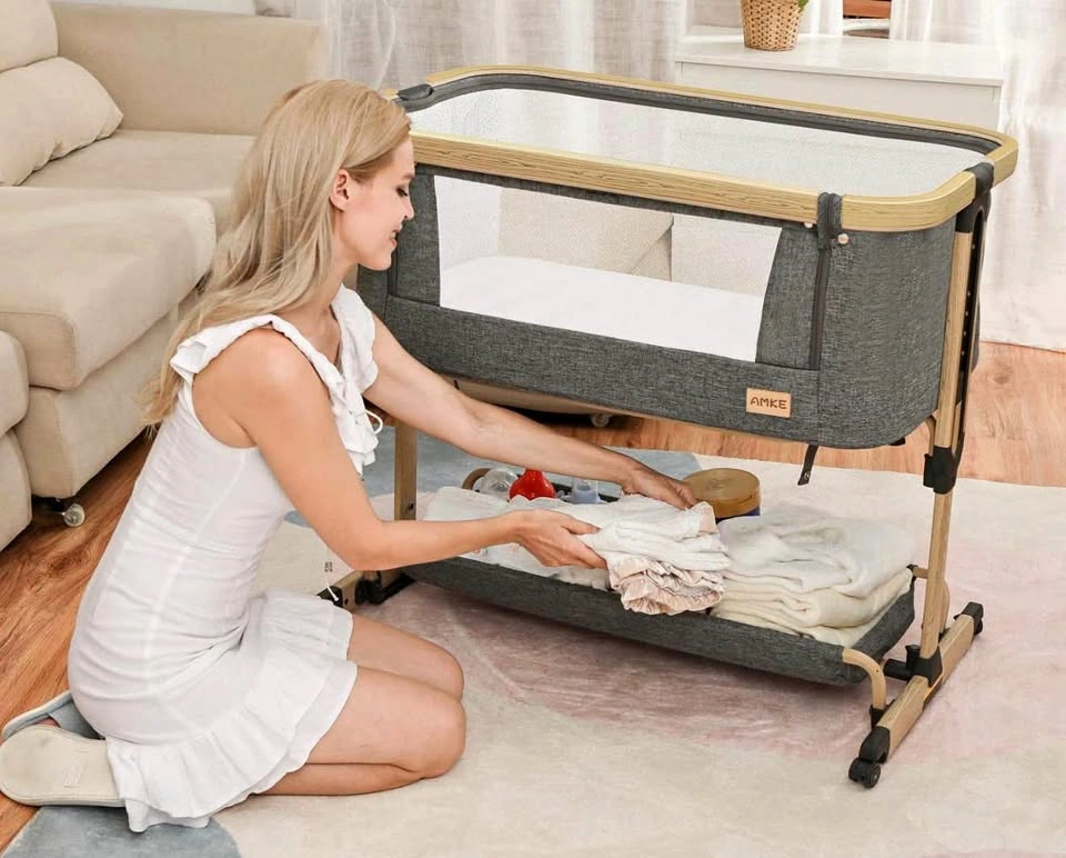AMKE 3-in-1 Baby Bassinet Bedside Sleeper