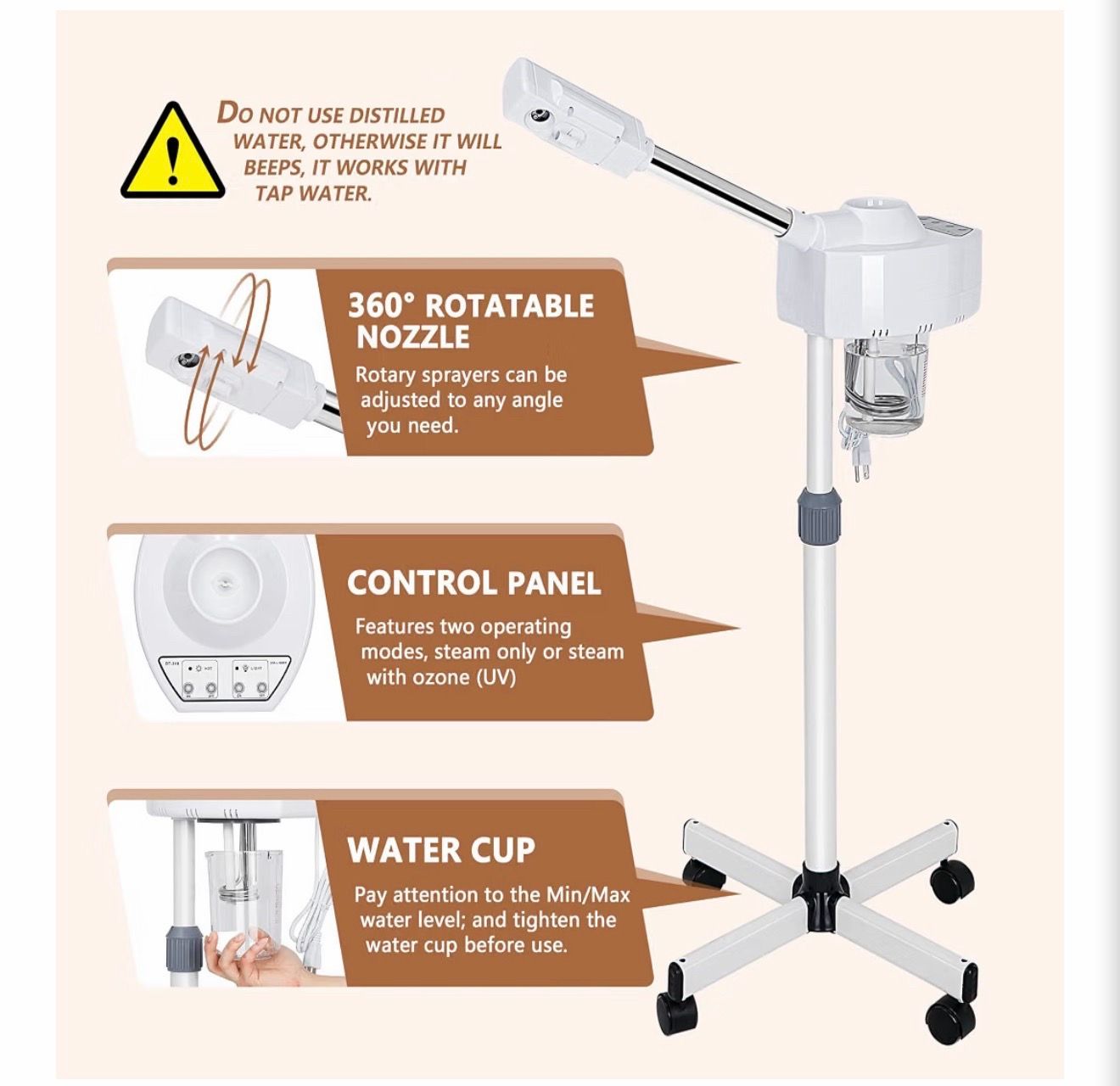 Professional ionic ozone facial steamer with aromatherapy - photo 3