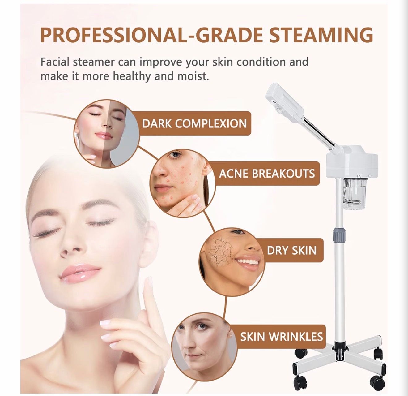 Professional ionic ozone facial steamer with aromatherapy - photo 4