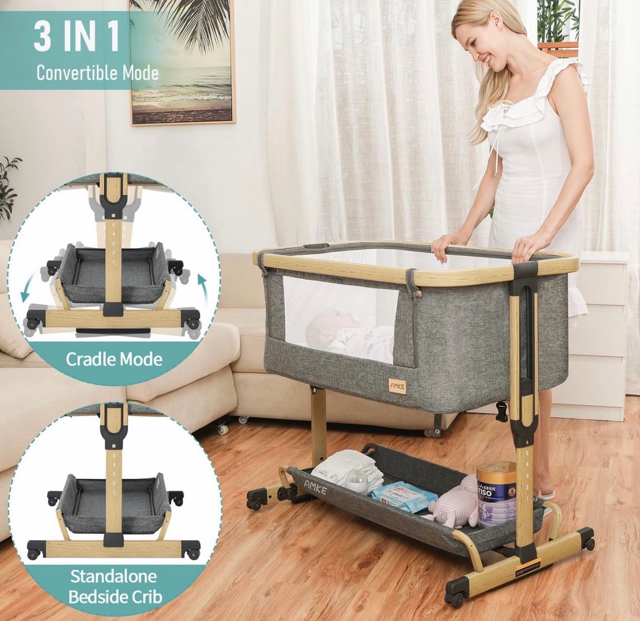 AMKE 3 in 1 Baby Bassinets - photo 5