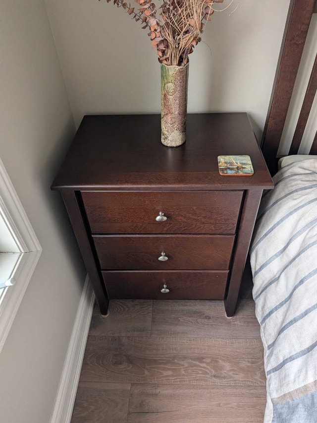 Solid Wood Bed Frame and Nightstand - photo 2