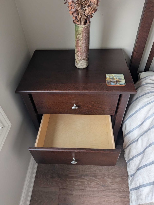 Solid Wood Bed Frame and Nightstand - photo 3