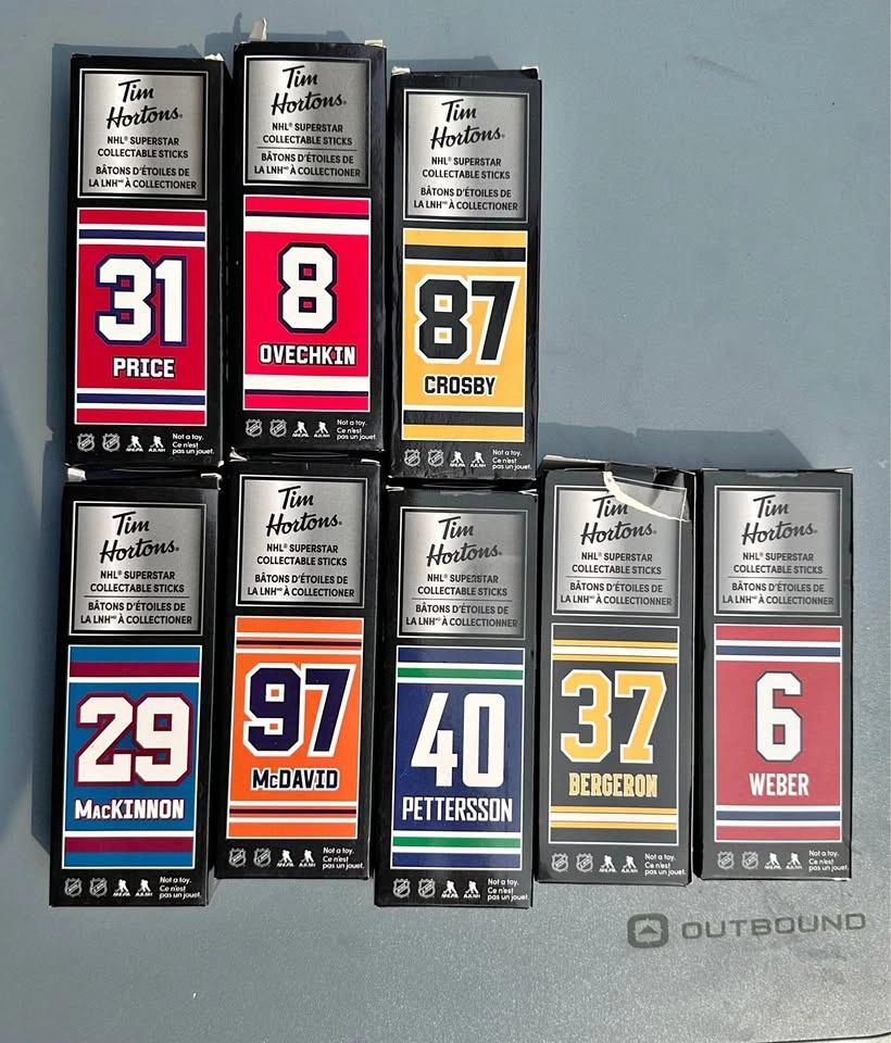 Tim Hortons NHL Superstar Collectable Sticks - Set of 9