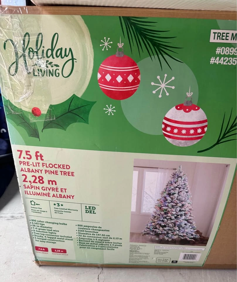 Holiday Living 7.5 ft Pre-Lit Flocked Albany Pine Tree - photo 2