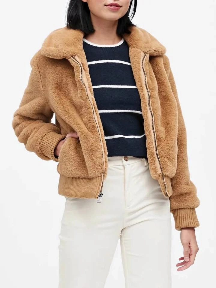 Banana Republic Faux Fur Bomber Jacket