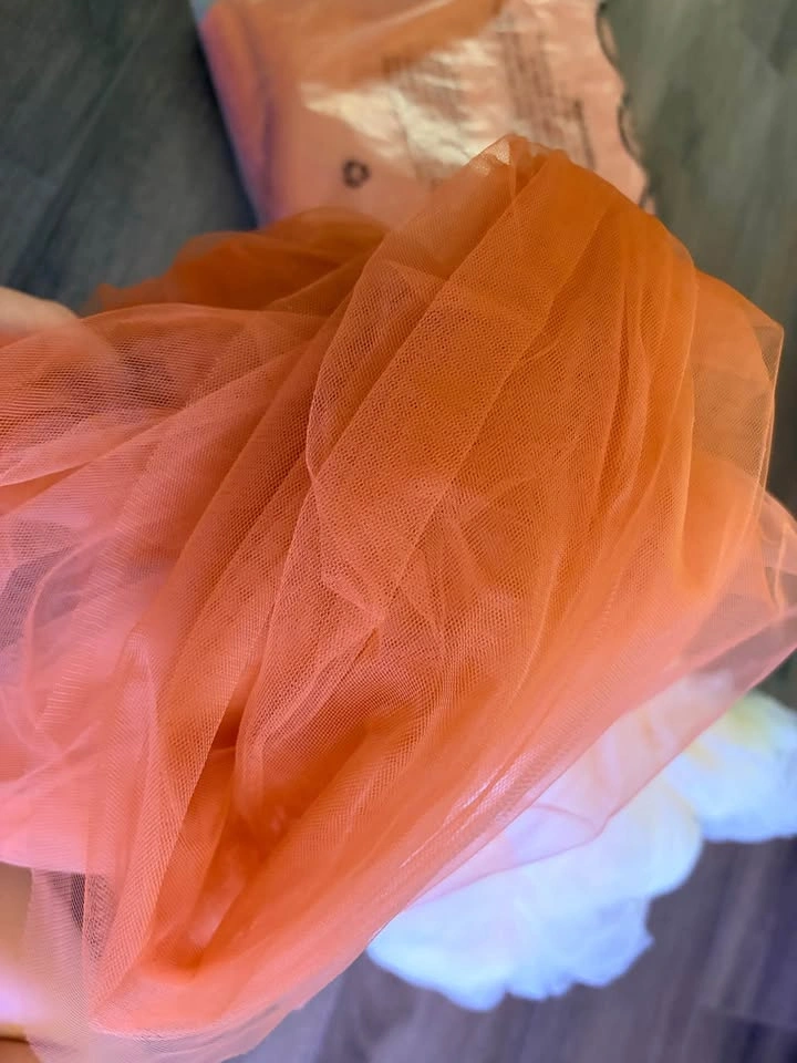 Orange and Cream Tulle Fabric Rolls, Wedding Arch Draping Fabric - photo 2