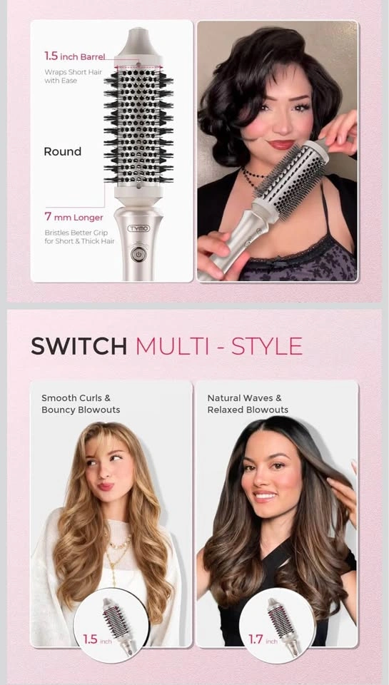 TYMO Stylux Thermal Brush Hair Straightener & Curler - photo 4