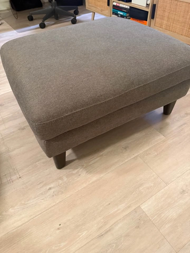 Grey Fabric Square Ottoman - photo 2