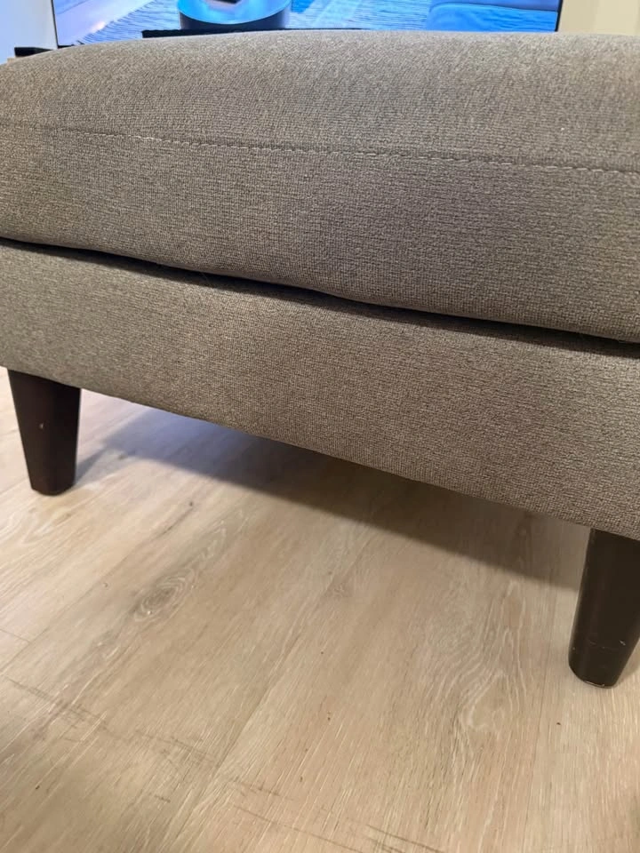 Grey Fabric Square Ottoman - photo 4