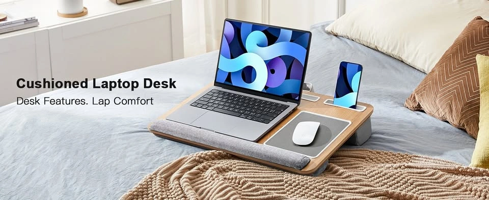 Lap Desk for 17 Inch Laptop with Cushion & Wrist Rest - photo 2