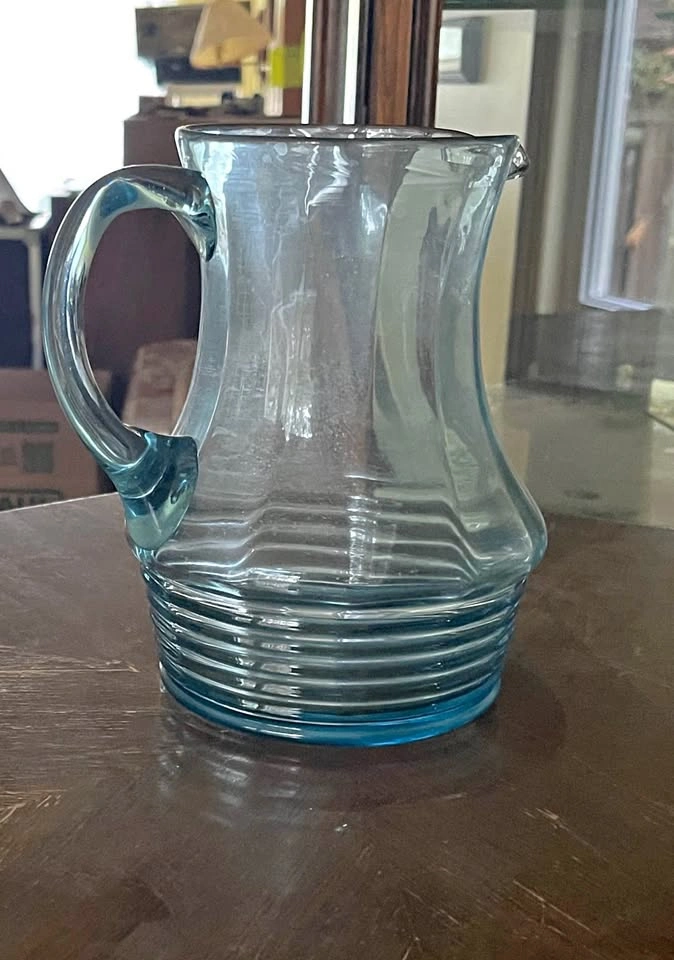 Vintage find - blue glass water pitcher 1920’s to 1950