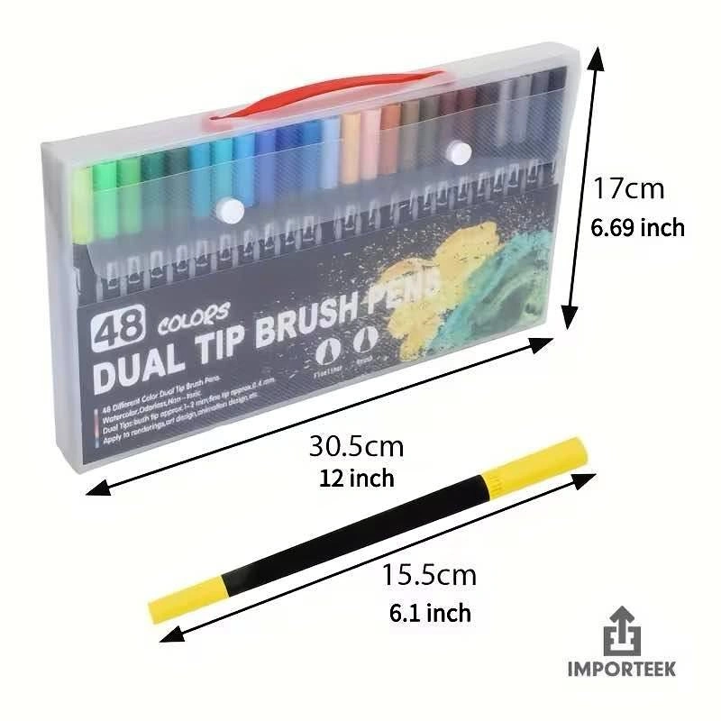 48 Color Dual Tip Brush Markers