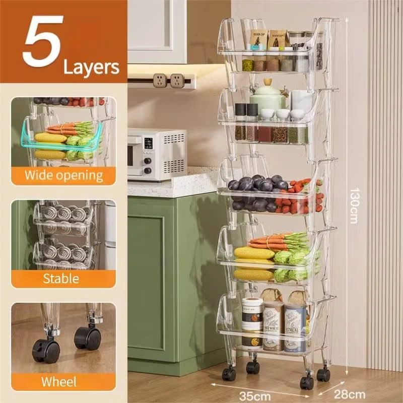 Clear 3/5 Tier Rolling Storage Cart - photo 2