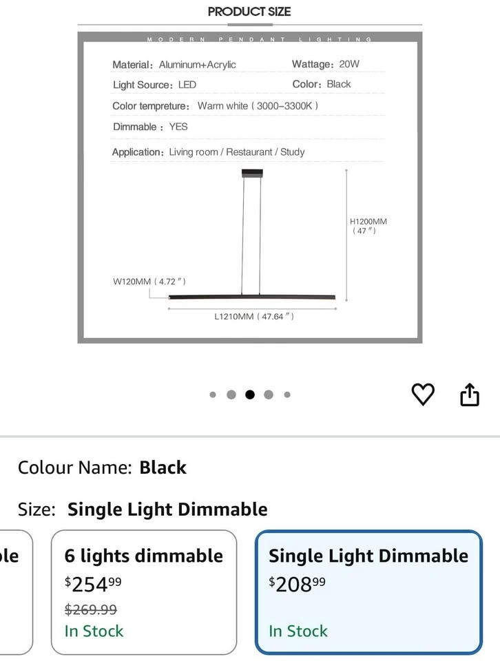 Dimmable Linear Pendant Light - photo 5