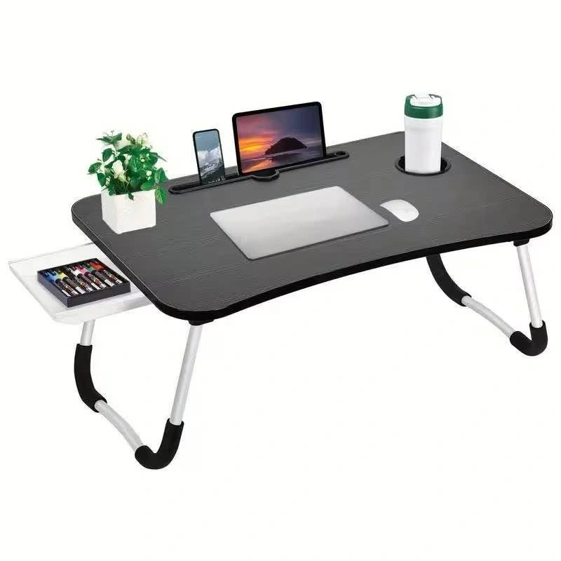 Folding Laptop Desk with Drawer and Cup Holder - photo 2