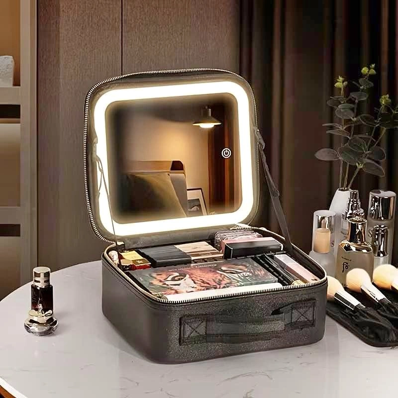Travel Makeup Case with LED Mirror