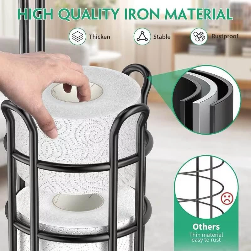Stainless Steel Toilet Paper Holder w/ Storage Basket - photo 4